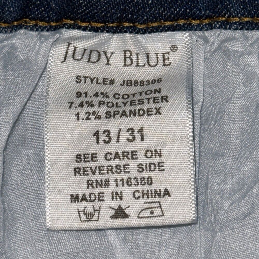 Judy Blue Jeans Womens 13/31 Boyfriend Distressed Thermal Patch Stretch 88306 - Picture 8 of 8